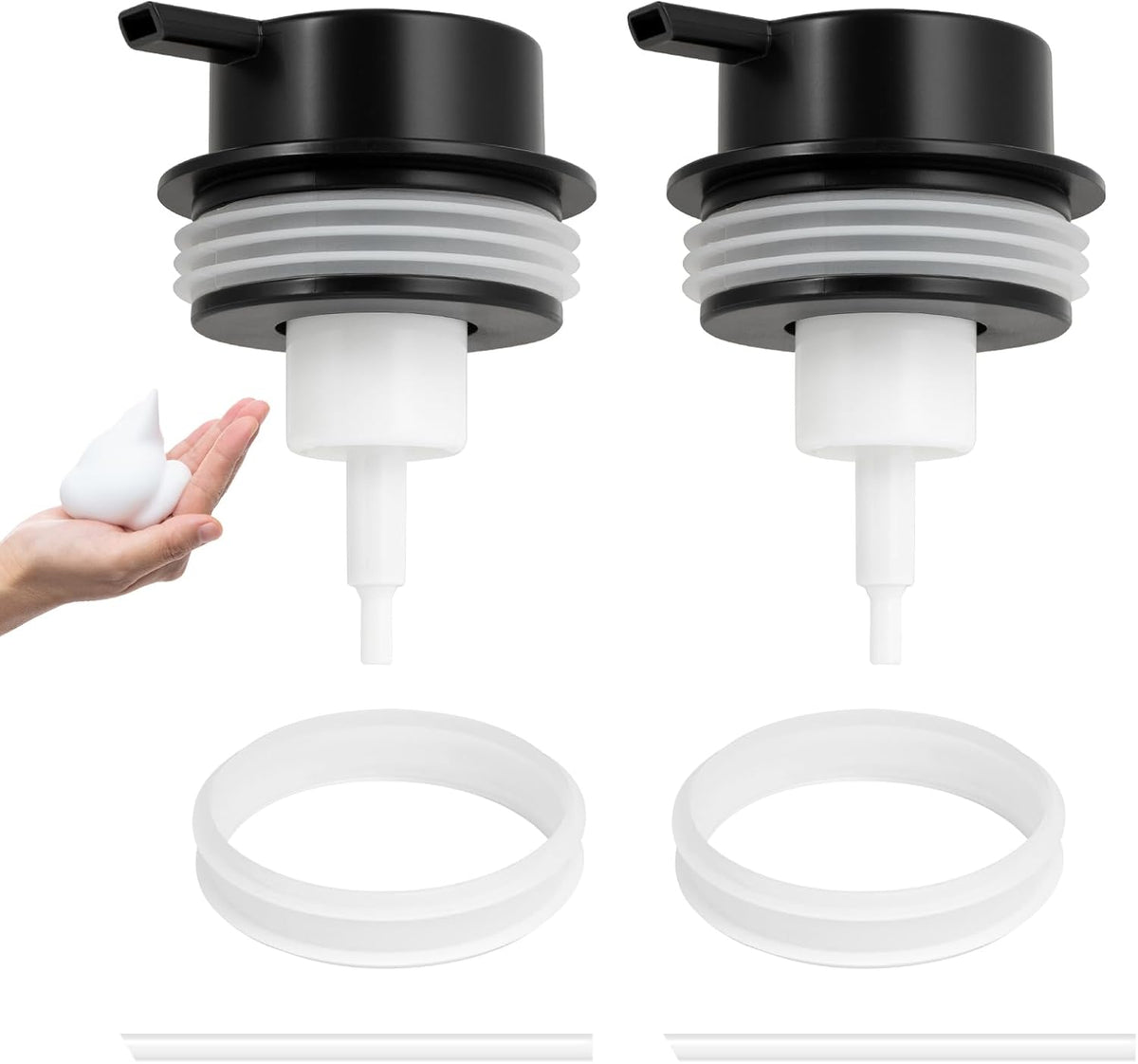 Foam Soap Dispenser Pump 2pcsHead Replacement Spare Plastic Pump Bathroom Countertop