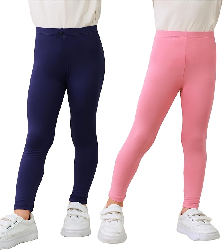 Toddler Girls Leggings 2-Pack Bamboo Viscose Little Girls Casual Stretch Pants