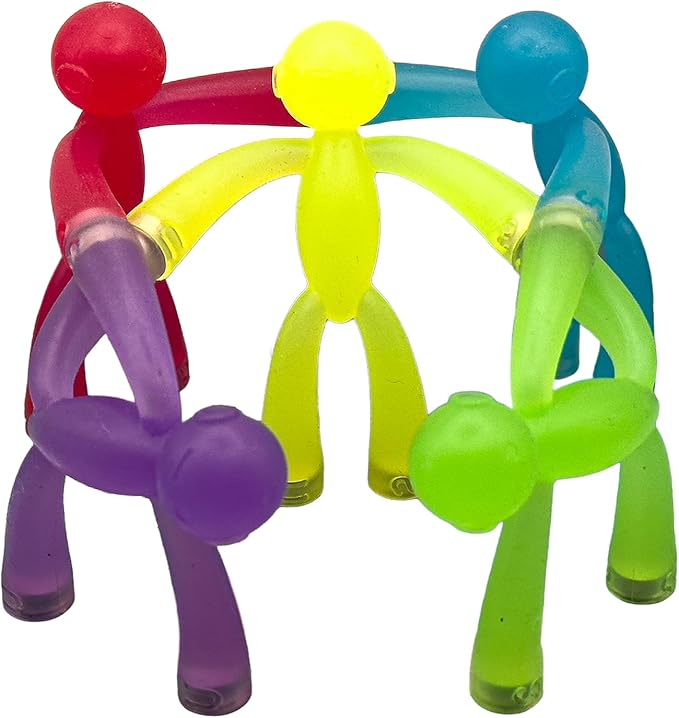 MAGMEN Enhanced Grip Magnetic Fidget Toy Figures for Kids 3-8 & Toddlers| 5 Piece Opaque Color Multipurpose MagnetSet for Travel, Road Trip, Office & Stocking Stuffer Gifts.
