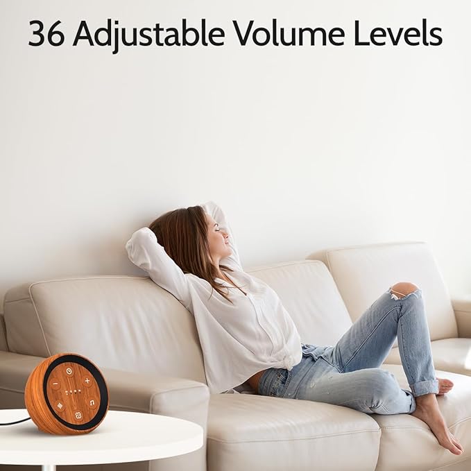 Sleep Machine White Noise Sound Machine with 32 Calming Sounds 36 Volume Levels Pink Brown Noise Machine for Baby Kid Adult with 4 Timer Noise Canceling Machine for Travel Office Privacy
