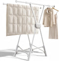 BIREN Clothes Drying Rack Heavy Duty Clothing Racks Extending Laundry Rack Two Drying Modes Garment Racks for Drying Clothes, Adjustable Length from 32-55 Inches for Indoor Outdoor Use