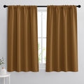 RYB HOME Bedroom Curtains Blackout - Light Block Energy Efficiency Small Window Treatment Drapes for Kitchen Dining Baby Nursery Morden Decor, W 42 x L 54 inch, Gold Brown, 2 Panels