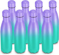 17oz Cola-Bottle Shaped Stainless Steel Leak-proof Water Bottle,Double Wall Vacuum Insulated Metal,Travel Mug For Sports Indoors & Outdoors,BPA-Free Kids Flasks,Purple Green(8Pack)