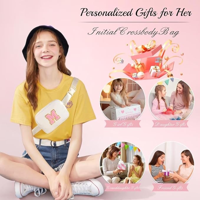YOOLIFE Belt Bag - Women's Crossbody Fanny Pack in Green with Monogram