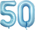 GOER Number 50 Balloons for 50th Birthday Party Decorations,42 Inch Jumbo Foil Helium Balloons for 50th Anniversary (Light Blue)