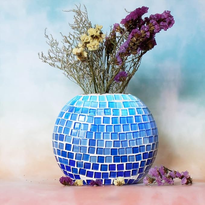 BigOtters Glass Mosaic Tiles 0.3LB, 4 Shapes Stained Glass Pieces for DIY Crafts, Home Decor, Art Projects, Window & Mirror Decorations