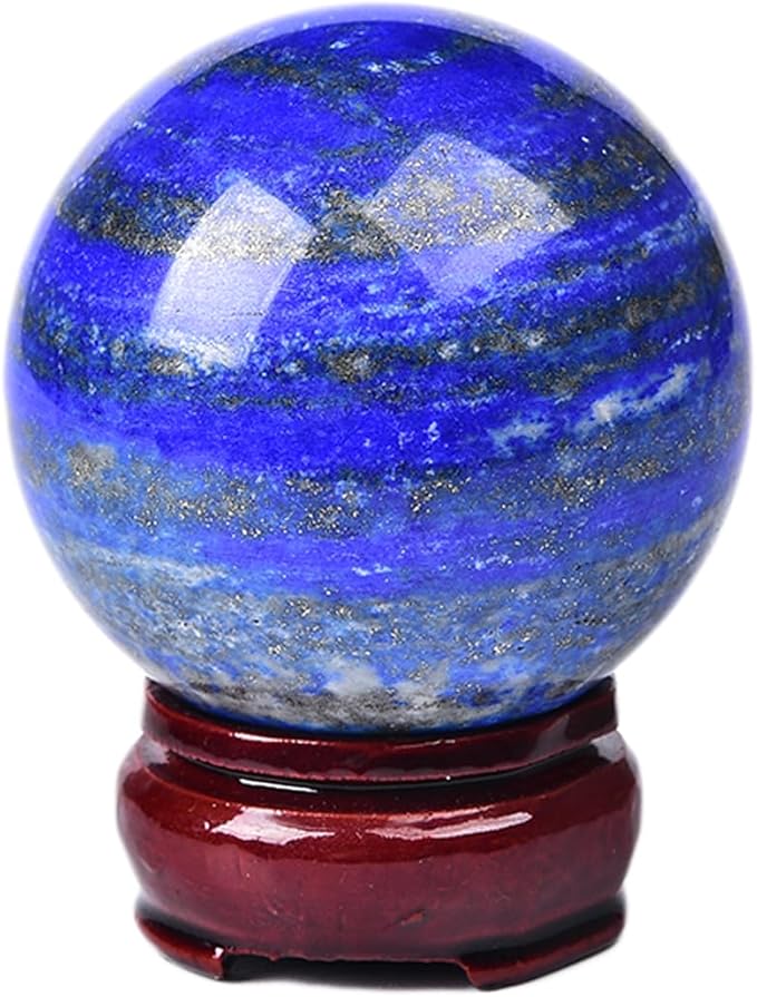 JIC Gem Extra Large Lapis Lazuli Quartz Crystal Sphere,Decorative Crystal Ball Blues Gemstone Sphere for Meditation,Office Table Decorations 100-110mm