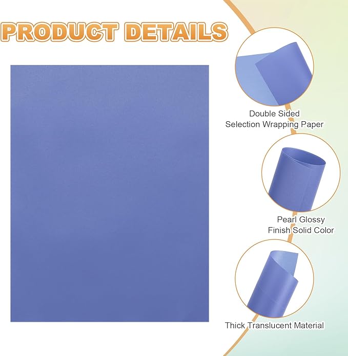 MECCANIXITY 60 Sheet Colored Vellum Paper 8.5" x 11", 100gsm Translucent Printable Vellum Sheets for Printing Wedding Invitations Inkjet Laser Printer, Deep Blue