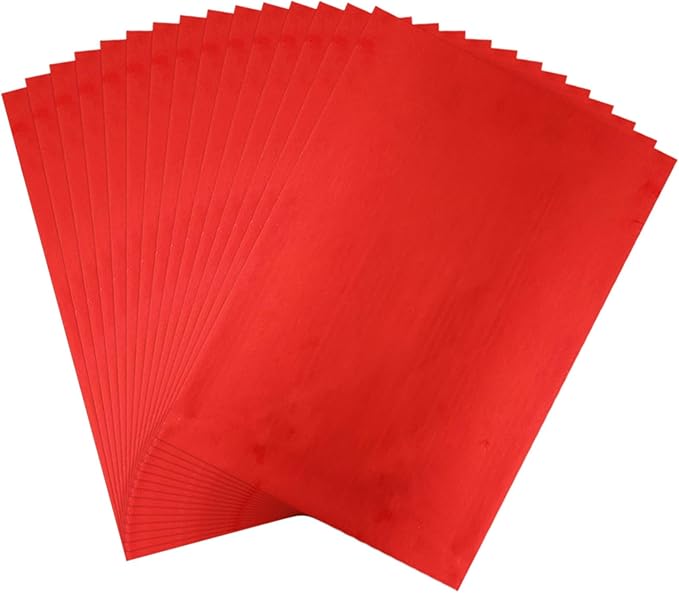 Briartw 20x29cm Hot Foil Paper 50 Sheets Pack Toner Reactive Foil Hot Stamping Foil Paper by Laser Printer and Laminator for Scrapbooking Craft Cardmaking DIY Album (Red, 100 Sheets)