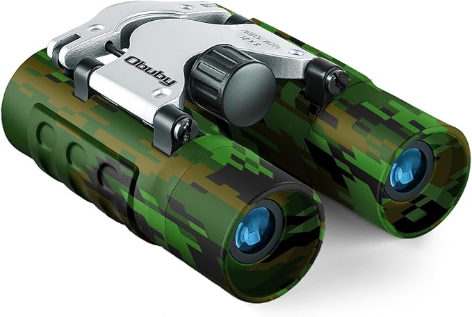Obuby Real Binoculars for Kids Gifts for 3-12 Years Boys Girls 8x21 High-Resolution Optics Compact Toy Binocular for Bird Watching,Travel, Camping
