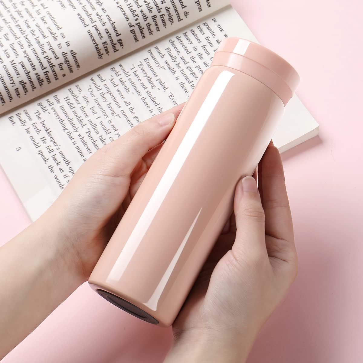 Mini Thermos Cute Water Bottle - 7 oz Tiny Insulated Vacuum 18/10 Stainless Steel Small Flask - Leak Proof & Spill Proof & Keeps Cold and Hot for Drink, Coffee, Tea - Pink