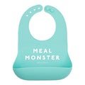 Bella Tunno Baby Bib for Eating, Waterproof Silicone Bib with Large Food Catcher, Adjustable Fit for Babies 4-12 months & Toddlers 1-3 Years, Boys & Girls, Meal Monster