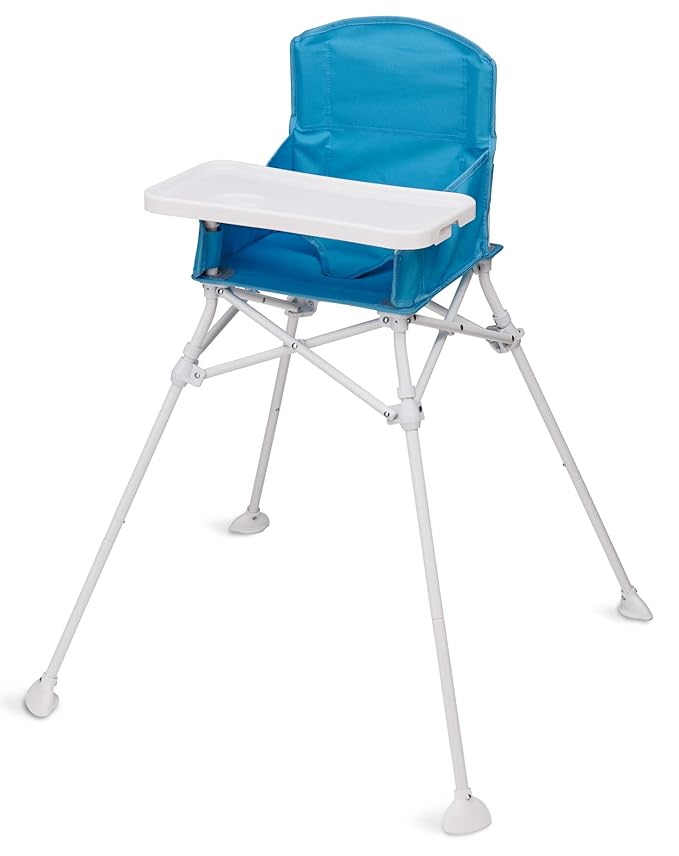 Regalo My High Chair Portable Travel Fold & Go Highchair, Indoor and Outdoor, Bonus Kit, Includes Tray with Cup Holder, Aqua/Turquoise