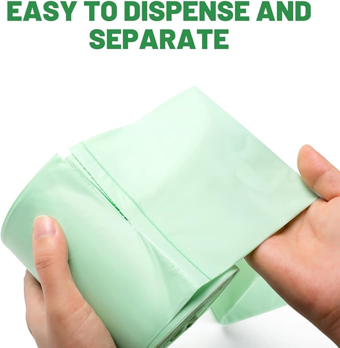 13 Gallon Flap Tie Compostable Trash Bags, 200 Count, Compost Bags Tall Kitchen Trash Bags, Sturdy Biodegradable Garbage Bags Food Scrap Waste Bags, ASTM D6400, US BPI Certified, Green