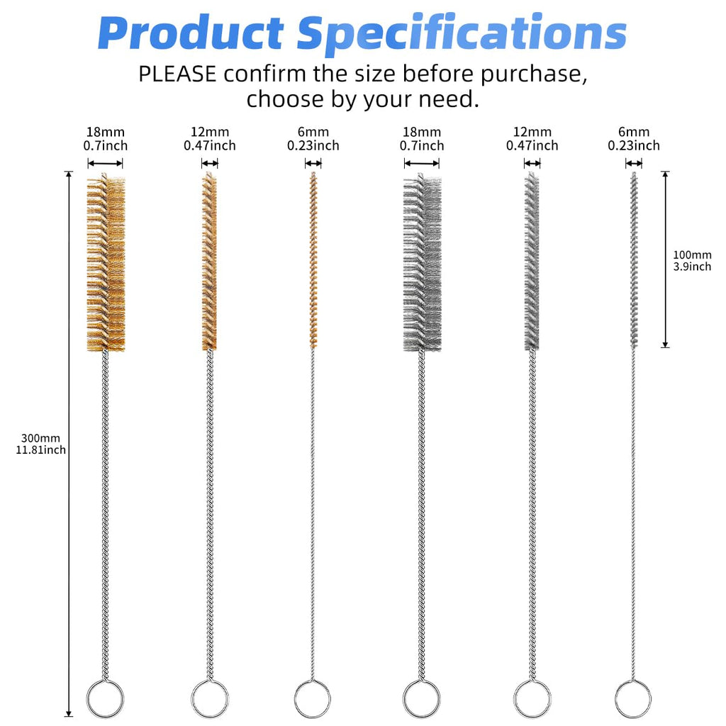 7 PCS Wire Brush Set, Brass Wire Brush and Stiff Bristle Metal Brush with Handle, Heavy Duty Stainless Steel Wire Brushes for Cleaning Rust, Paint Removal, Grill, Welding Slag