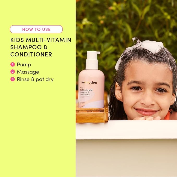 Evereden Kids Shampoo and Conditioner 2 in 1: Cool Peach, 8.5 fl oz. | Gentle Kids Skin Care | Non-toxic and Clean Ingredients