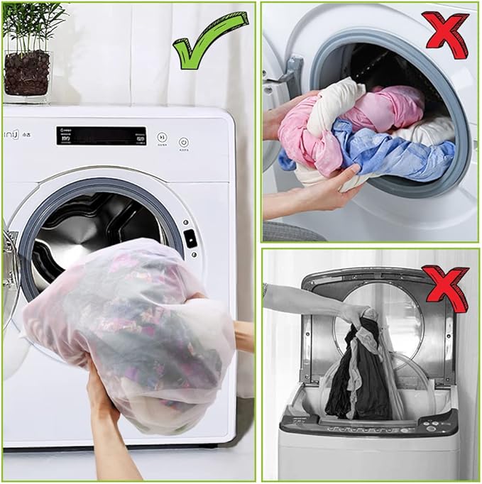 Large Mesh Laundry Bags, 2 Pack 35 in x 27 in Washable Fine Net Washing Machine Bags for Delicates, Blankets, Comforters, Bedding, Clothing, Toys, Pet Items