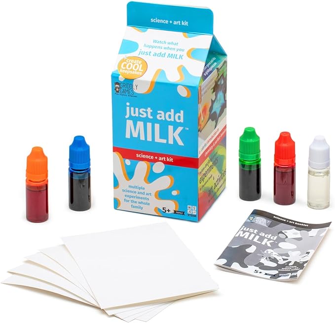STEM Toys by Griddly Kids – Art & Science Kits for Kids Ages 8-12, STEM Kits for Learning & Education Toys, Chemistry Set for Hands-on Learning, Experiment Kit Gifts for Boys & Girls (Just Add Milk)