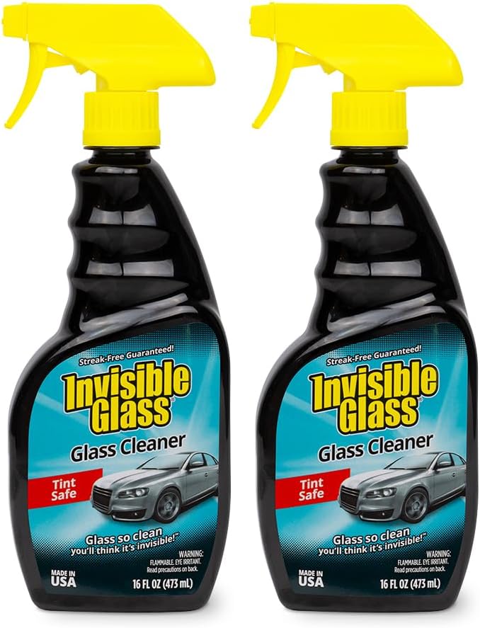 Invisible Glass 92163-2PK Premium Glass and Window Cleaner for Auto and Home Cleans Glass, Windows, Windshields, and More, Streak-Free, Ammonia-Free, Tint-Safe, 16 fl oz (Pack of 2)