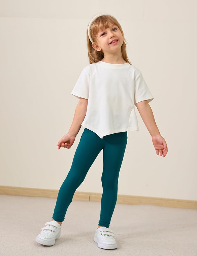 Toddler Girls Leggings 2-Pack Bamboo Viscose Little Girls Casual Stretch Pants