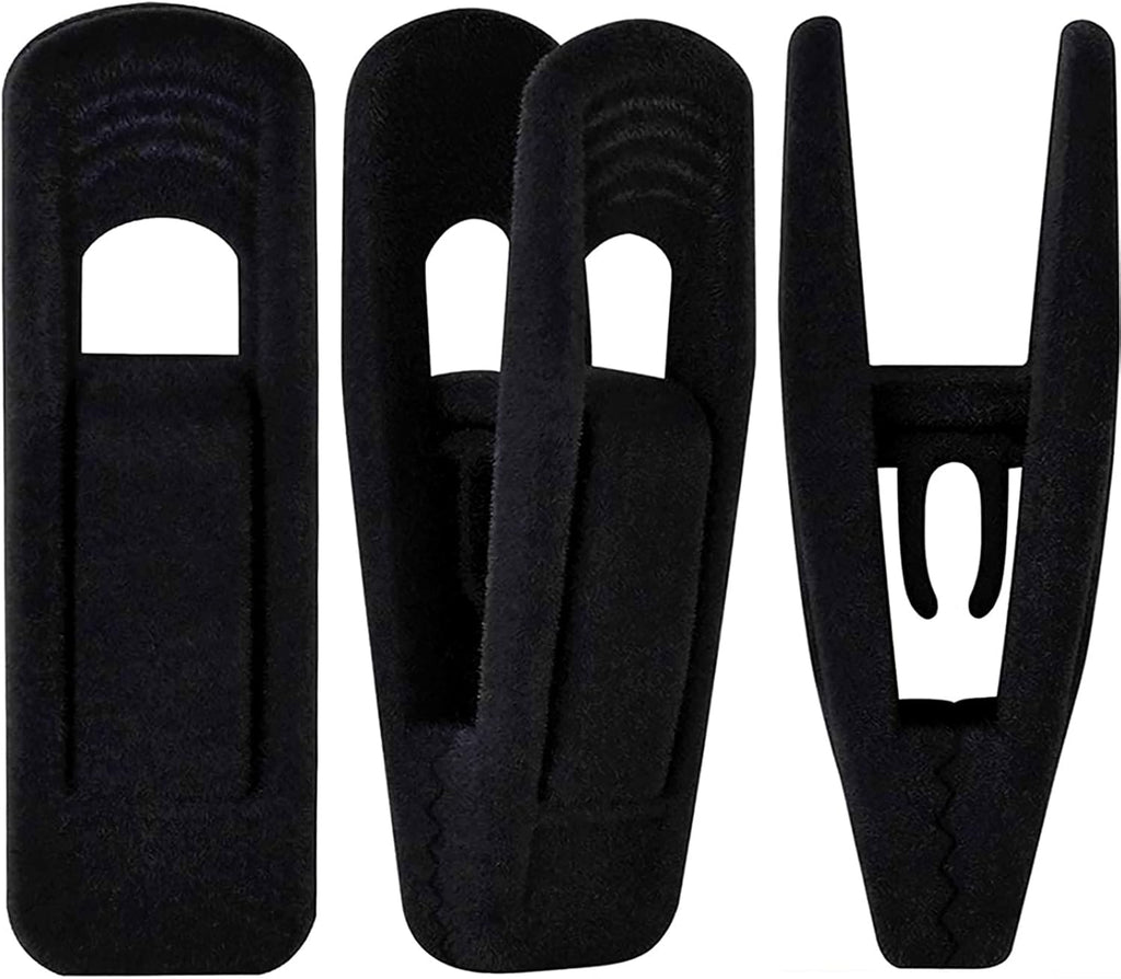Black Velvet Hangers Clips (80-Pack), Non-Slip Strong Velvet Hangers Clips for Velvet Skirt Hangers, Velvet Pants Hanger Velvet Clips Fit for Thin Velvet Clothes Suit Hangers