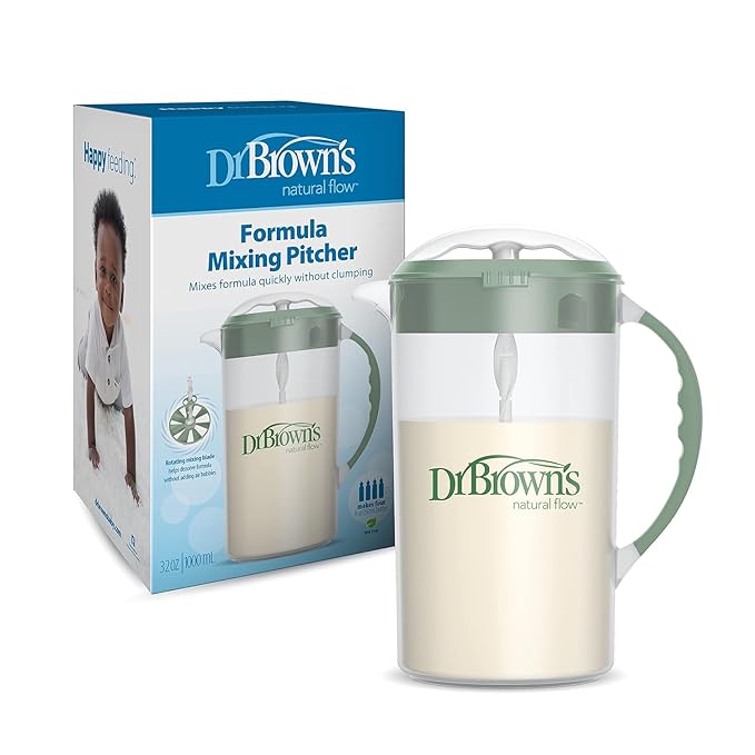 Dr. Brown's Insta-Prep Warm Water Dispenser with Baby Formula Mixing Pitcher, 32oz Olive