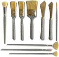 10 Piece Landscape Brush Set, for Wet on Wet Painting: 2 Inch, 1 Inch, 1 Inch Oval, 4 & 6 Fan, Filbert, 2 Palette Knives, Liner, Mop Blender - Adam Lashley
