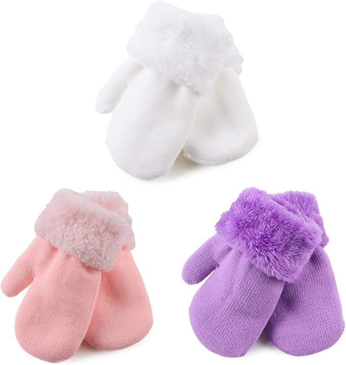 PESAAT Baby Girl Mittens Fleece Toddler Boy Mittens Warm Kids Winter Gloves Unisex Cold Weather Baby Gloves