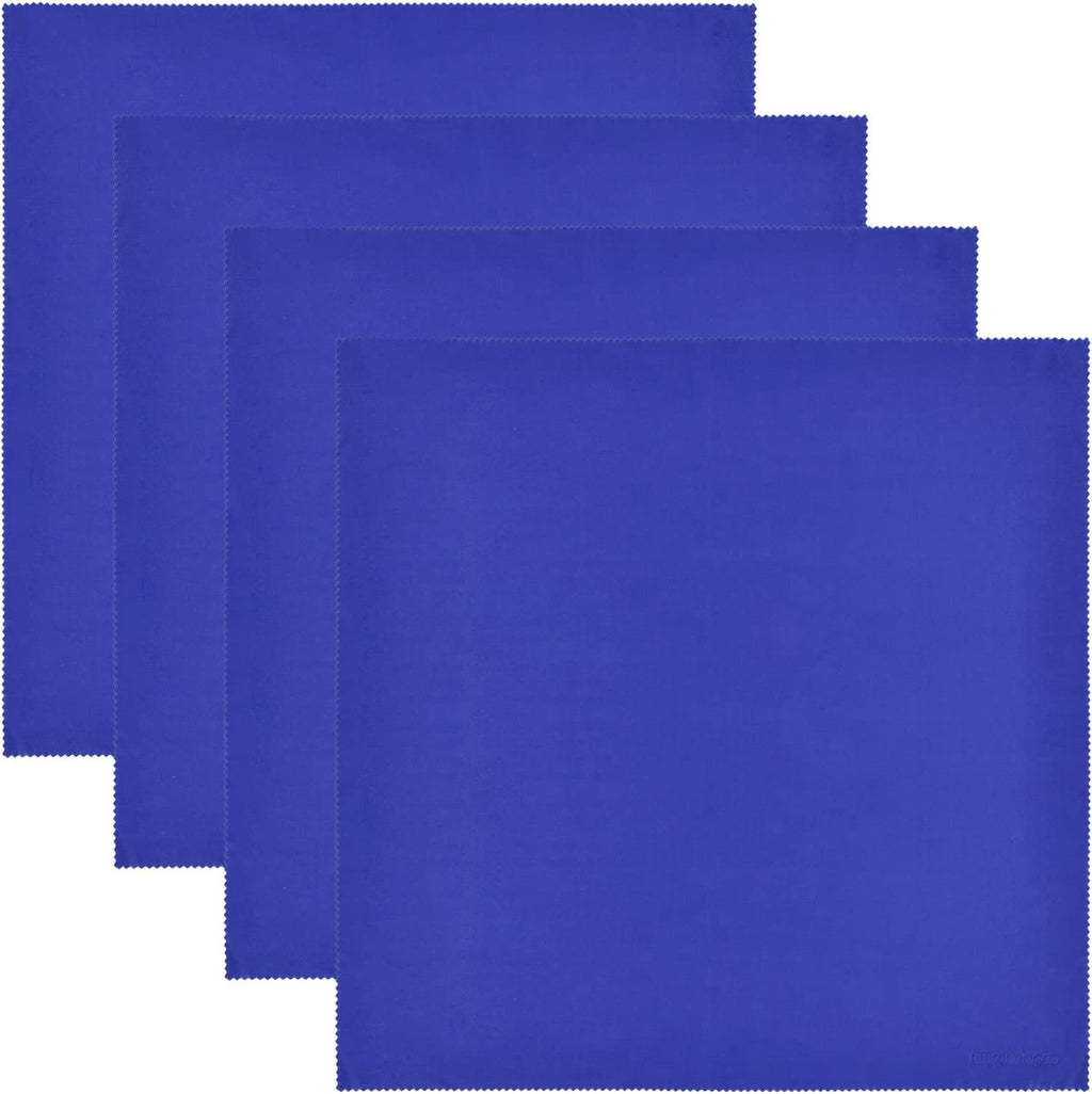 Wisdompro Extra Large 4-Pack Microfiber Cleaning Cloth For Laptop, LCD TV, Computer Screen, Monitor, Tablet, Camera Lens, Glass, Lenses, Phone, iPhone, iPad, other Delicate Surface - Blue (16x16 Inch)