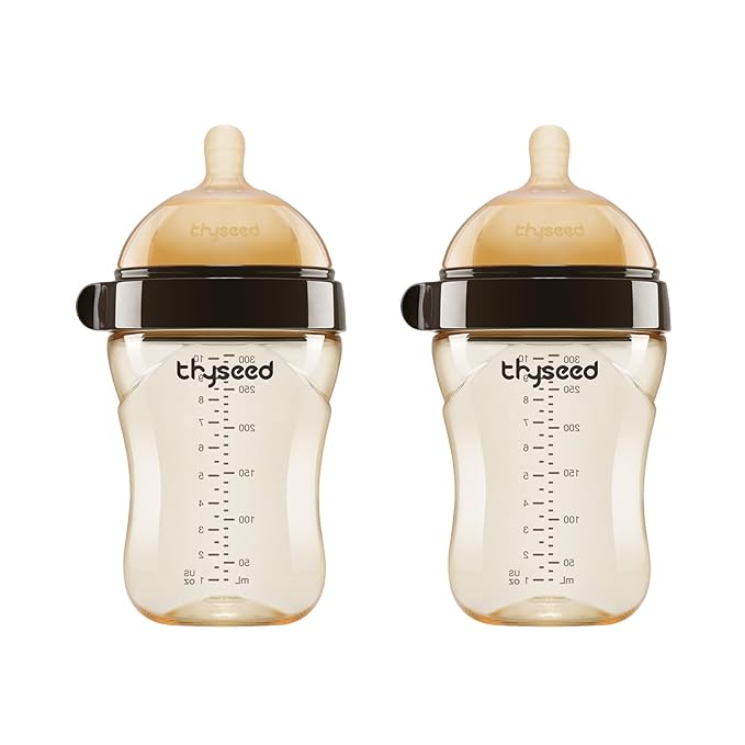 PPSU Natural Breast-Like Bottle with Nipple(3-7 Months),10oz，2pack