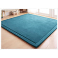 Loartee Nursery Rug Coral Velvet Crawling Rugs Mat Area Rugs Play Crawling Mat(4'9"x4'9", Blue) for Toddler Children Play Mat Yoga Mat Exercise Pads Carpet