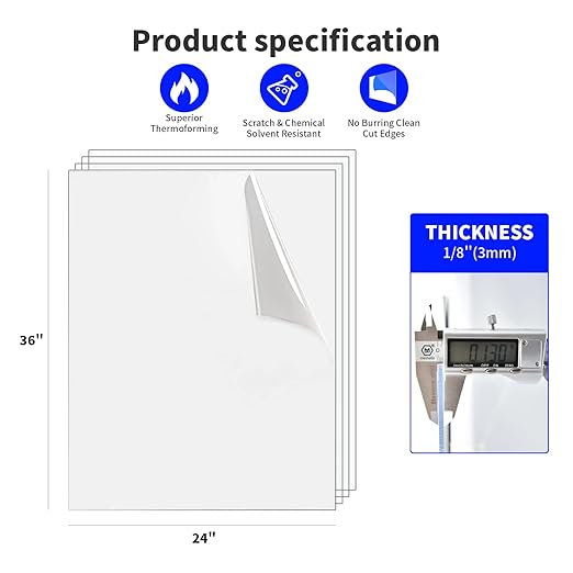 Art3d (2 Pack) 1/8" Thick Plexiglass Sheets - 36" x 24" PET Clear Sheets for Art Design，Craft Projects, Signs, DIY in Home, Wedding, Festival,Party,Office