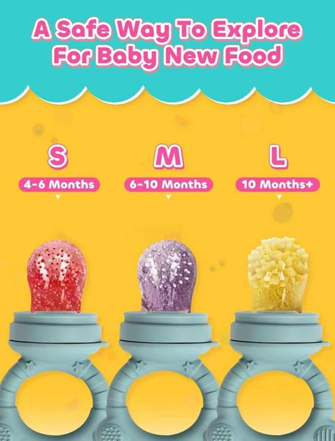 Breastmilk Popsicle Molds & Baby Fruit Food Feeder Pacifier, Silicone Baby Food Storage Containers, Baby Popsicle Molds Teething for Toddler Teething & Infant Self Feeding (Green)
