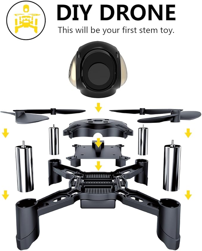 REMOKING R605 RC DIY Drone Toys Mini Racing Quadcopter Headless Mode 2.4GHz 360°flip 4 Channels Altitude Hold Indoor and Outdoor Game Educational Building Toy Science Kit for Kids and Adults