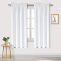 DWCN White Curtains for Living Room Thermal Insulated, 50% Light Blocking Curtains for Bedroom, Dining Room Window, W 38x L 63 Inch, Set of 2 Rod Pocket Curtain Panels