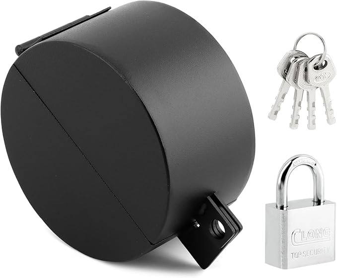 Door Knob Lockout Device with Padlock, Child Proof Door Knob Covers, Prevents Turning of Doorknob and Access to Keyhole, Doors Handle Locks, Covering Faucets/Valves(Color:B)