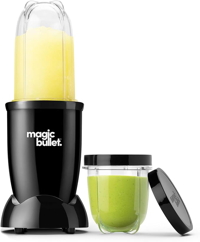 Magic Bullet® Blender Set, 7-Piece Set, 250W Blender and Food Processor, 2 Blending Cups, Cross Blade, Compact Design, Smoothies, Sauces, Silver, MBR-0701AK