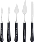 PHOENIX High Flexible Palette Knife Set, 5 Pieces Stainless Steel Painting Knives (33,34,45,46,52) Art Knife with Wood Handle, Paint Spatula for Oil Acrylic Paint - Painting Tools for Artists