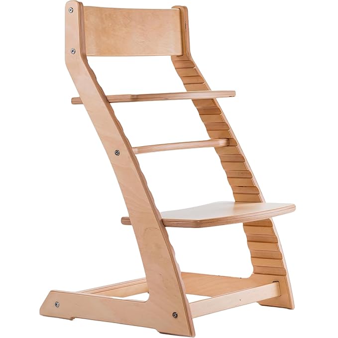 FORNEL Scandinavian Wooden High Chair | The Adjustable Grow-with-Me Chair, A Smart & Affordable Alternative to Stokke Tripp Trapp | Natural Wood Finish