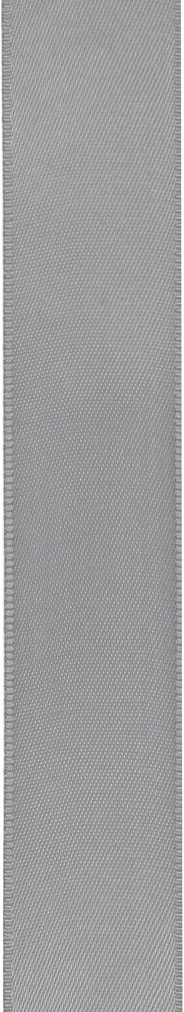 LIUYAXI Silver Stain Ribbon, 1" X Continuous 50 Yards, Double Faced Fabric Ribbon Perfect for Gift Wrapping Wedding Birthday Party Chair Sash Christmas Hair Floral Craft Sewing