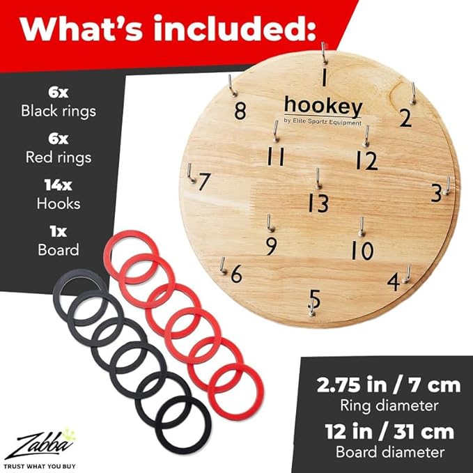 Elite Sportz Equipment Ring Toss Game | Sturdy Wooden Board Set for Kids Outdoor Games | Camping Activities - Adults & Kids Picnic