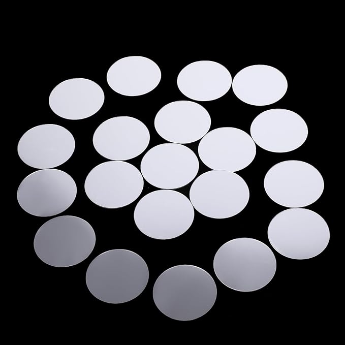 20Pcs Mini Acrylic Round Mirror Tiles Circles Craft Mirror Tiles Self Adhesive Mirror Stickers Decorative Mosaic Mirror Sheets for DIY Crafts, Wall Decor, Jewelry Making (2 Inch)