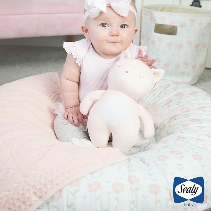 SEALY BABY Children's Floor Cushion, Kids, Toddler Play Mat & Soft Lounger (Drops & Robin Blue)