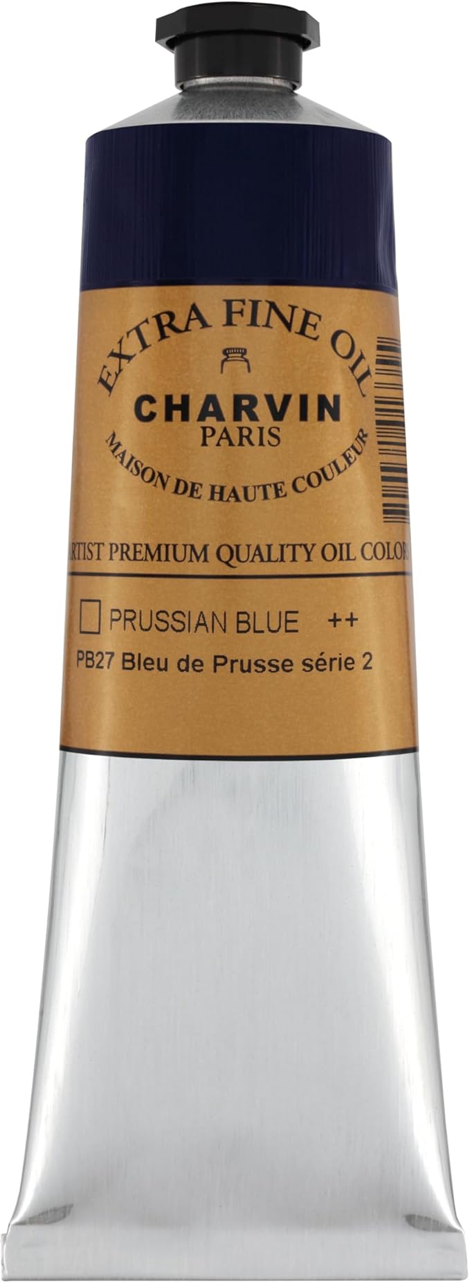 Charvin Extra Fine Oil Paint, Prussian Blue 150 ml - Triple-Milled, Rich Texture, Poppy Oil-Based, Light-Fast, Handmade, Archival Quality