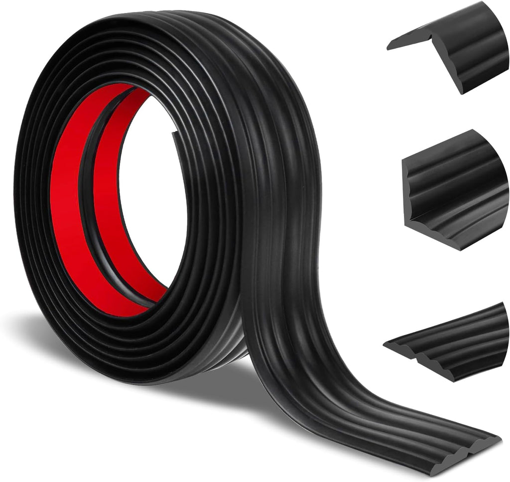 Wall Corner Protector Peel and Stick Corner Trim Molding Flexible Inside & Outside Wall Edge Guard Self Adhesive Moulding Trim for Edge Use, Black, 1.6” W x 10’ L