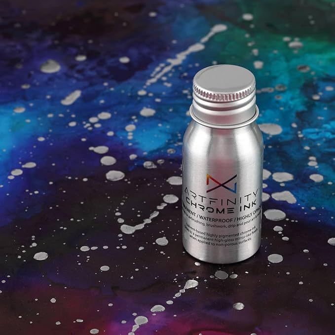Alcohol Ink - Fire Set, 8 Pieces | 10 Sheets 9x12 Multimedia Paper | Fast-Drying, Permanent, Transparent Alcohol Inks for Gloss Paper, Glass, Metal | 25 ml Bottles