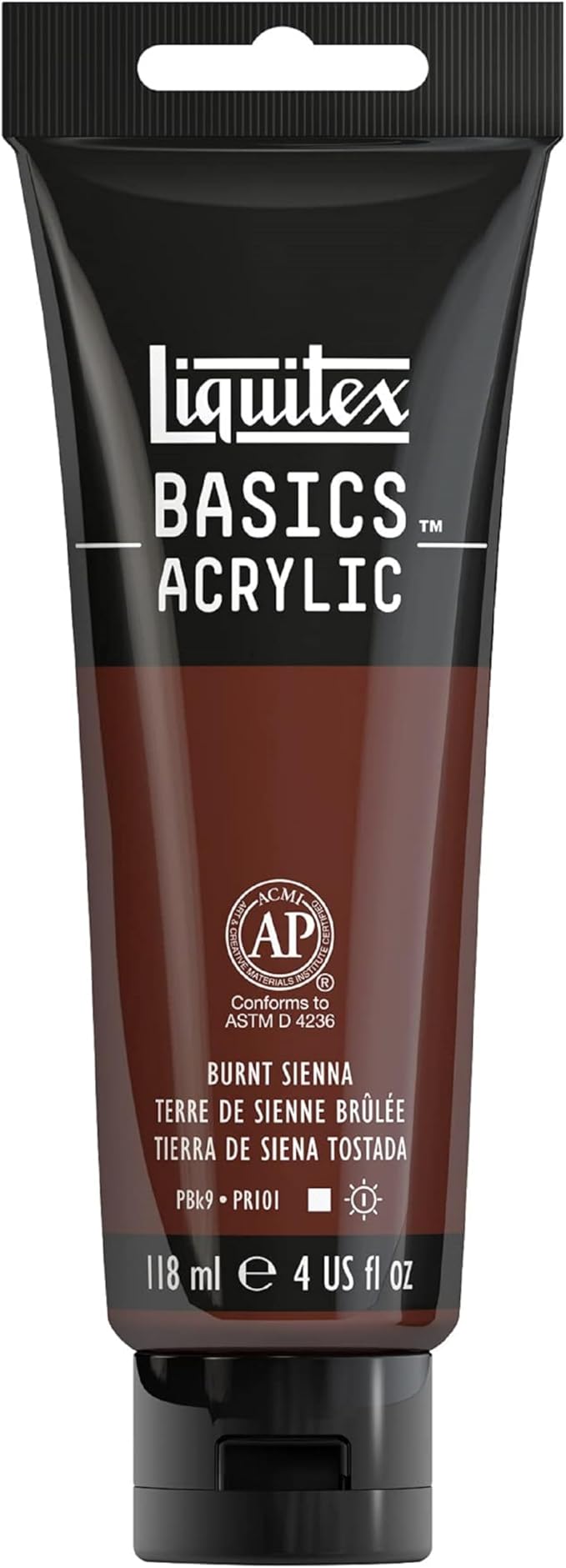 Liquitex BASICS Acrylic Paint, 118ml (4-oz) Tube, Burnt Sienna