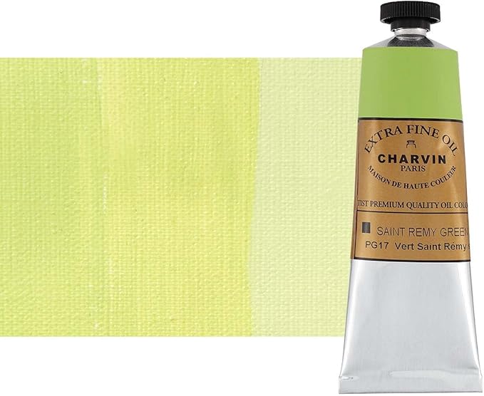 Charvin Extra Fine Oil Paint, Saint Remy Green 60 mL - Triple-Milled, Rich Texture, Poppy Oil-Based, Light-Fast, Handmade, Archival Quality
