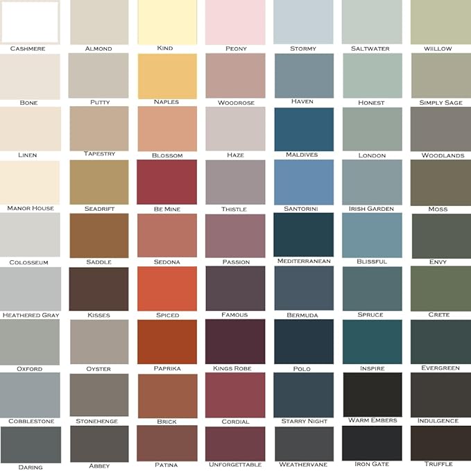 ALL-IN-ONE Paint, Durable cabinet and furniture paint. Built in primer and top coat, no sanding needed. Includes our 30 featured color card - Bone (off white), Gallon