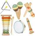 Musical Instruments Set Toys for Toddlers 1-3 - Neutral Colors Wooden Montessori Toys Percussion Music Modern Xylophone Drum Birthday Chirstmas Gifts for 1 2 3 Year Old Kids Baby Toddlers Boys Girls